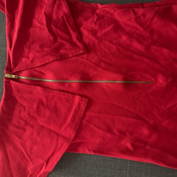 Red Shoulder Dress - Picture 5 of 10